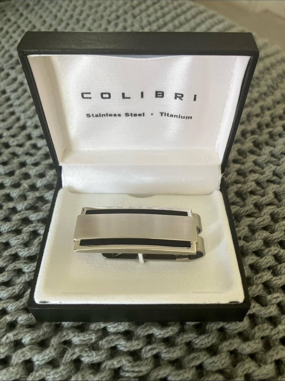 Colibri Stainless Steel Money Clip in Silver and Black